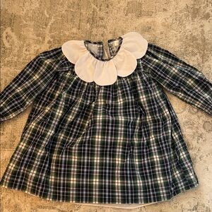 Cecil and Lou girls Plaid Long Sleeve Kids Dress with White Collar